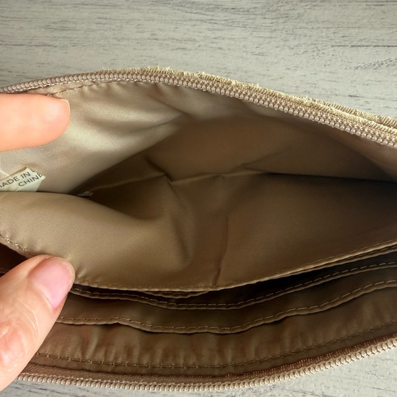 Coach Double Zip Wristlet | Signature C Jacquard | Cream & Beige - Picture 7 of 12